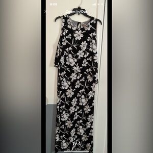 Black and white summer tank dress.  The top is an extra flowing tank layer.